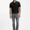 Slim-Fit-Polohemd aus Baumwolle mit gestreiftem Kragen
