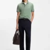 Slim-Fit-Polohemd aus Baumwolle mit gestreiftem Kragen