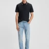 Slim-Fit-Polohemd aus Baumwolle mit gestreiftem Kragen