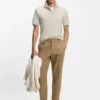 Slim-Fit-Polohemd aus Baumwolle mit gestreiftem Kragen