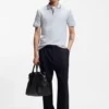 Slim-Fit-Polohemd aus Baumwolle mit gestreiftem Kragen