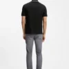 Slim-Fit-Polohemd aus Baumwolle mit gestreiftem Kragen
