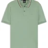 Slim-Fit-Polohemd aus Baumwolle mit gestreiftem Kragen