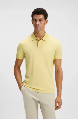 Slim-Fit-Polohemd aus Stretch-Baumwolle mit Logo-Patch