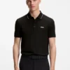 Slim-Fit-Poloshirt aus Baumwollpiqué mit Kragenstreifen