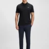 Slim-Fit-Poloshirt aus Baumwollpiqué mit Kragenstreifen