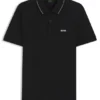 Slim-Fit-Poloshirt aus Baumwollpiqué mit Kragenstreifen