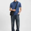 Slim-Fit-Poloshirt aus Baumwollpiqué mit rotem Logo-Label