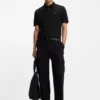 Slim-Fit-Poloshirt aus Baumwollpiqué mit rotem Logo-Label