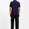 Slim-Fit-Poloshirt aus Baumwollpiqué mit rotem Logo-Label