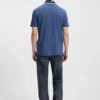 Slim-Fit-Poloshirt aus Baumwollpiqué mit rotem Logo-Label