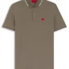 Slim-Fit-Poloshirt aus Baumwollpiqué mit rotem Logo-Label