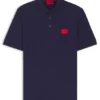 Slim-Fit-Poloshirt aus Baumwollpiqué mit rotem Logo-Label