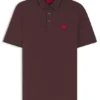 Slim-Fit-Poloshirt aus Baumwollpiqué mit rotem Logo-Label