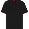 Slim-Fit-Poloshirt aus Baumwollpiqué mit rotem Logo-Label