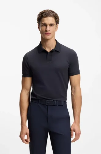 Slim-Fit-Poloshirt aus Baumwollpiqué mit zentriertem Logo
