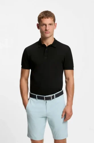Slim-Fit-Poloshirt aus Baumwollpiqué mit zentriertem Logo