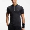 Slim-Fit-Poloshirt aus Bodymapping-Jersey mit Reißverschluss am Kragen
