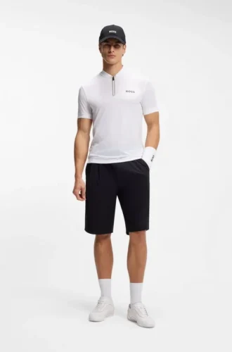 Slim-Fit-Poloshirt aus Bodymapping-Jersey mit Reißverschluss am Kragen