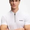 Slim-Fit-Poloshirt aus Bodymapping-Jersey mit Reißverschluss am Kragen