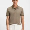Slim-Fit-Poloshirt aus merzerisierter Baumwolle mit strukturierten Details