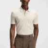Slim-Fit-Poloshirt aus merzerisierter Baumwolle mit strukturierten Details