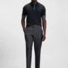Slim-Fit-Poloshirt aus merzerisierter Baumwolle mit strukturierten Details