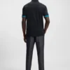 Slim-Fit-Poloshirt aus merzerisierter Baumwolle mit strukturierten Details