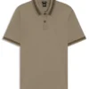 Slim-Fit-Poloshirt aus merzerisierter Baumwolle mit strukturierten Details