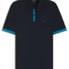 Slim-Fit-Poloshirt aus merzerisierter Baumwolle mit strukturierten Details