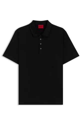 Slim-Fit-Poloshirt aus merzerisierter Baumwolle mit Vier-Knopf-Leiste