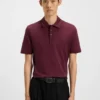 Slim-Fit-Poloshirt aus merzerisierter Baumwolle mit Vier-Knopf-Leiste