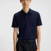 Slim-Fit-Poloshirt aus merzerisierter Baumwolle mit Vier-Knopf-Leiste