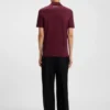 Slim-Fit-Poloshirt aus merzerisierter Baumwolle mit Vier-Knopf-Leiste