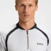 Slim-Fit-Poloshirt aus Mesh-Jersey mit Reißverschluss am Kragen