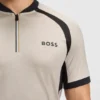 Slim-Fit-Poloshirt aus Mesh-Jersey mit Reißverschluss am Kragen