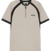 Slim-Fit-Poloshirt aus Mesh-Jersey mit Reißverschluss am Kragen