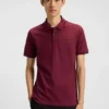 Slim-Fit-Poloshirt aus Stretch-Baumwolle mit aufgedrucktem Logo