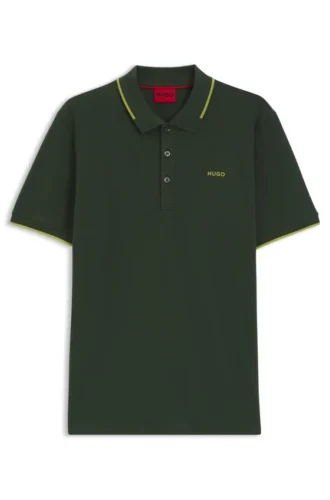 Slim-Fit-Poloshirt aus Stretch-Baumwolle mit aufgedrucktem Logo