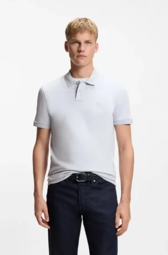 Slim-Fit-Poloshirt aus Stretch-Baumwolle mit Logo-Patch