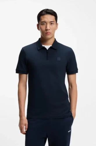 Slim-Fit-Poloshirt aus Stretch-Baumwolle mit Logo-Patch