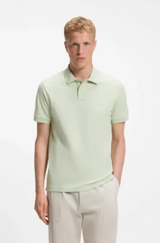 Slim-Fit-Poloshirt aus Stretch-Baumwolle mit Logo-Patch