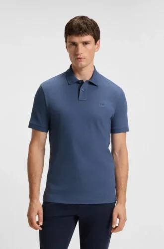 Slim-Fit-Poloshirt aus Stretch-Baumwolle mit Logo-Patch
