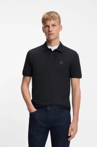 Slim-Fit-Poloshirt aus Stretch-Baumwolle mit Logo-Patch
