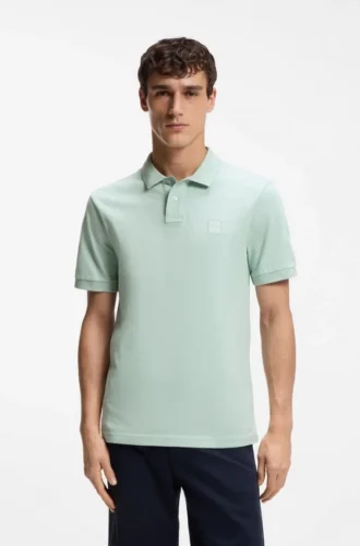 Slim-Fit-Poloshirt aus Stretch-Baumwolle mit Logo-Patch