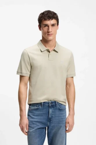 Slim-Fit-Poloshirt aus Stretch-Baumwolle mit Logo-Patch
