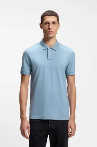 Slim-Fit-Poloshirt aus Stretch-Baumwolle mit Logo-Patch