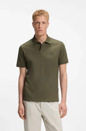 Slim-Fit-Poloshirt aus Stretch-Baumwolle mit Logo-Patch