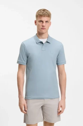 Slim-Fit-Poloshirt aus Stretch-Baumwolle mit Logo-Patch