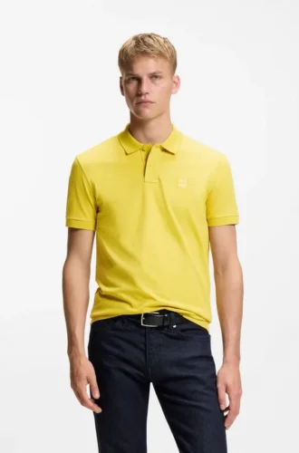 Slim-Fit-Poloshirt aus Stretch-Baumwolle mit Logo-Patch